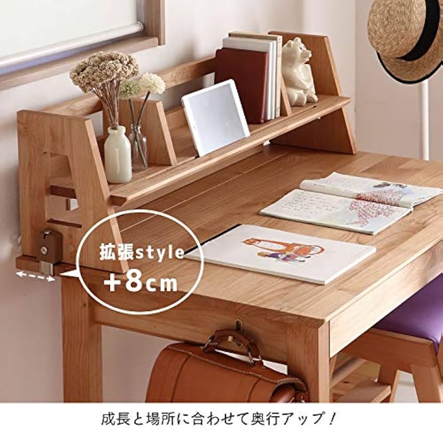 Amazon | 家具の里 学習机 2点 セット 幅100cm (デスク + 上棚